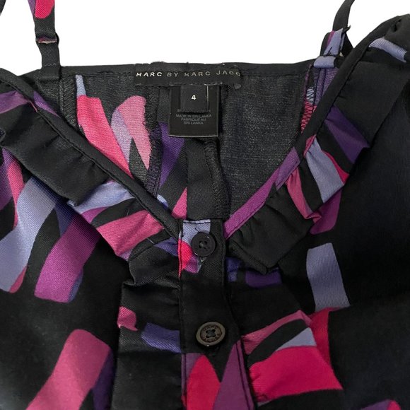 Marc by Marc Jacobs Silk peplum adjustable strap top Size 4 - Picture 4 of 6